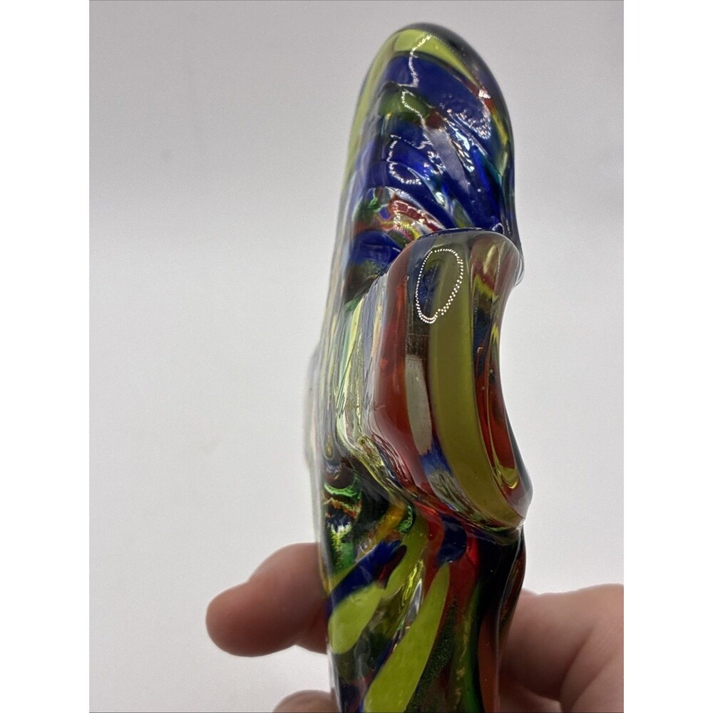 James Hayes Handmade Glass Cross Multi-Colored Signed 6.5x4.5 - Picture 3 of 4